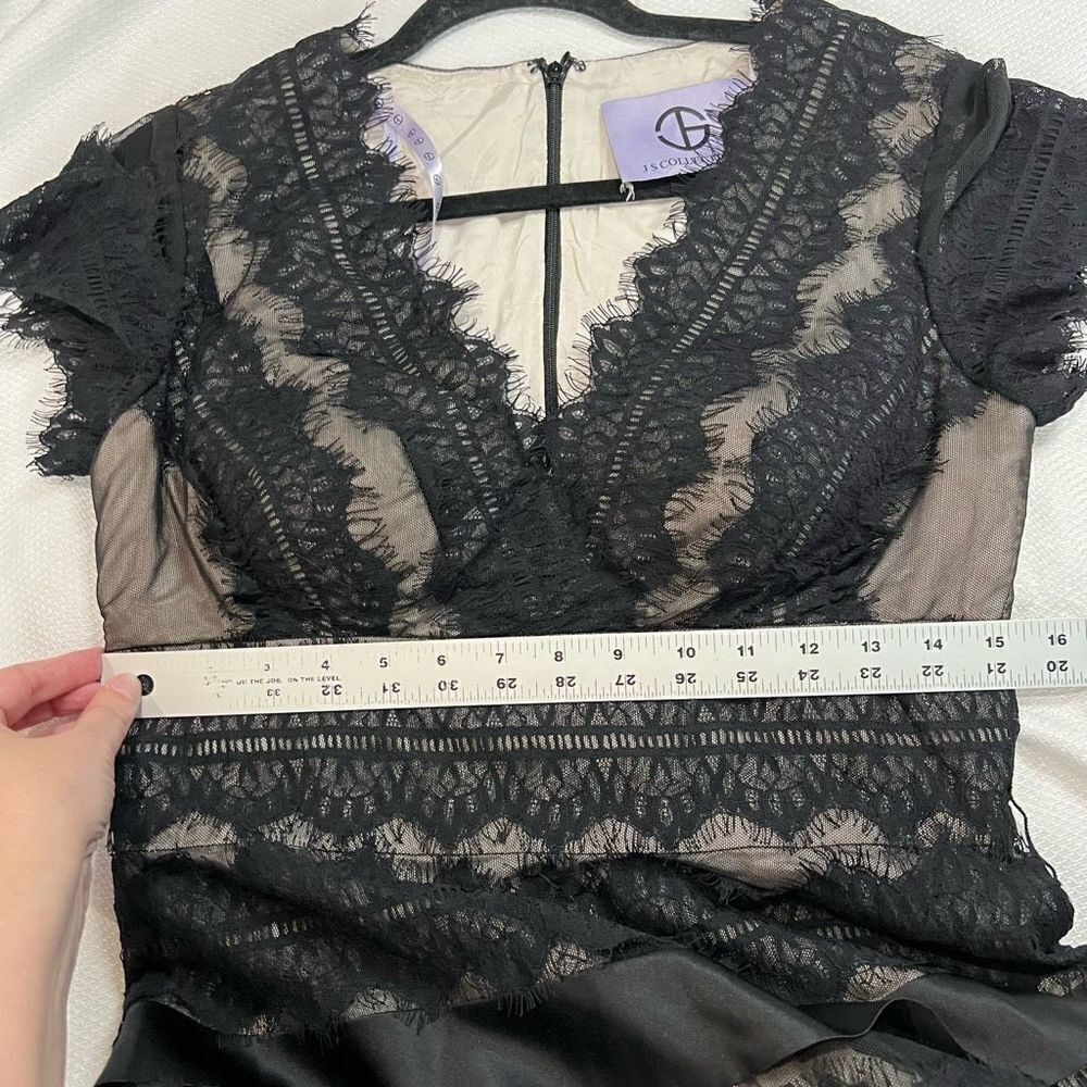 JS‎ Collections Black Lace V Neck Dress - Picture 7 of 11
